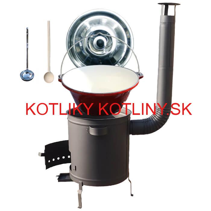 Liatinový kotlík 16 L + hrubostenná (1,5 mm) žiaruvzdorná kotlina 36 PLUS 600