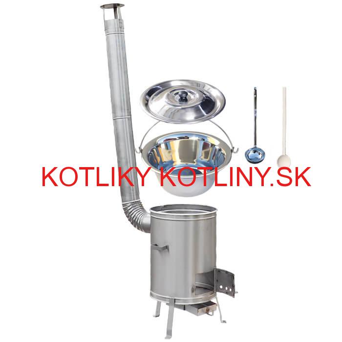 Nerezový kotlík 30 L (1,2 mm) + nerezová kotlina 45 cm LUX + vareška a naberačka