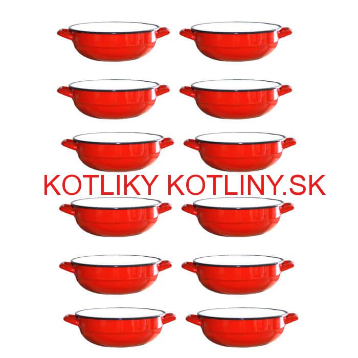 Súprava smaltovaných selských misiek 18 cm 12 ks