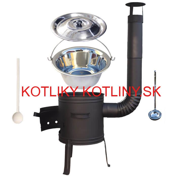 Nerezový kotlík 10 L (1,2 mm) INOX + žiaruvzdorná kotlina 33 cm PLUS 700