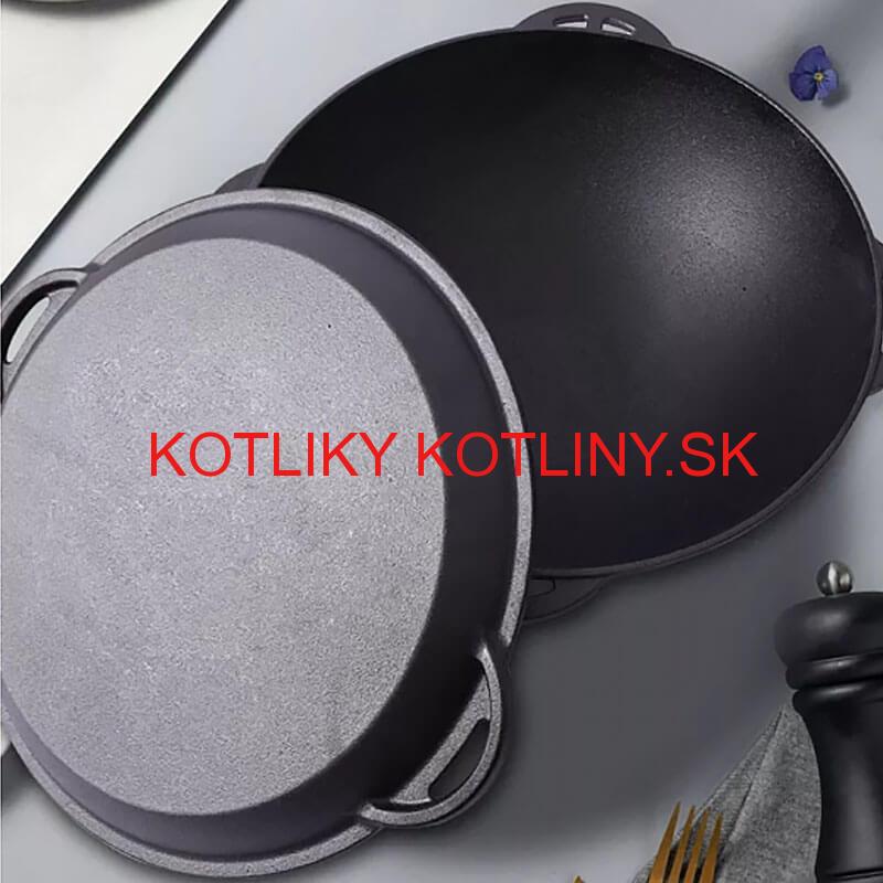 Liatinový wok s pokrievkou (panvicou) 37 cm 3 v 1