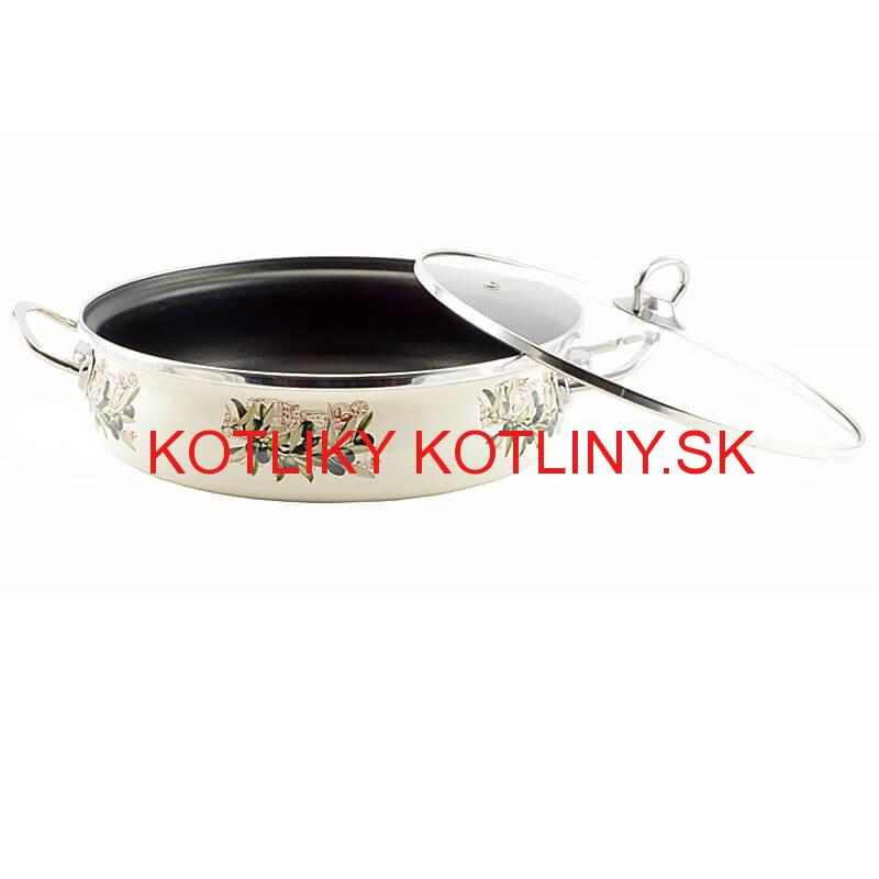 Smaltovaná rajnica s pokrievkou 30 cm OLIVA