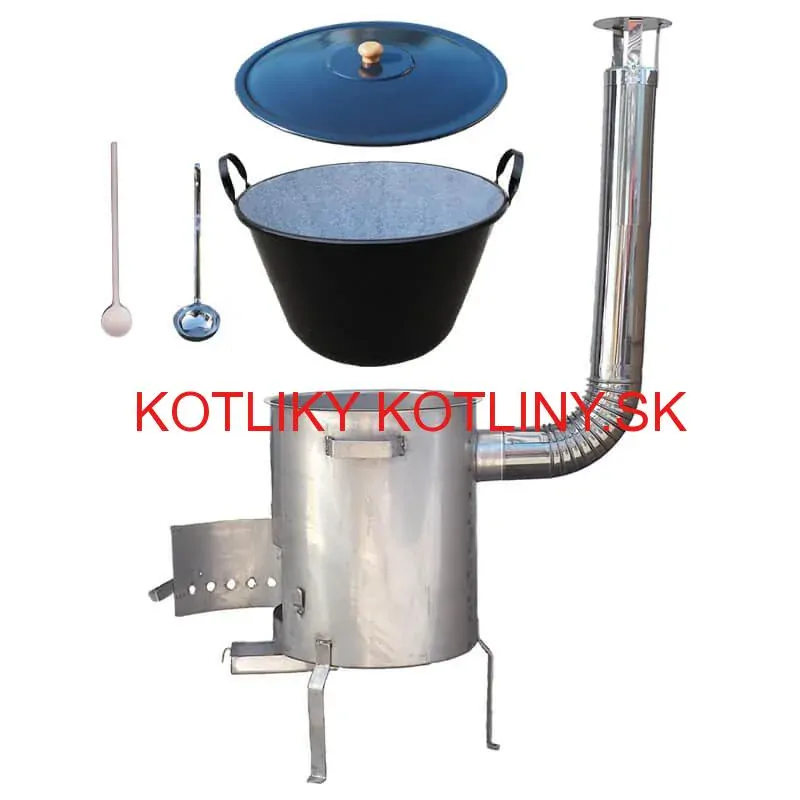 Zabíjačkový smaltovaný kotol 60 L + nerezová kotlina 1,5 mm 50 cm STRONG EXCLUSIVE