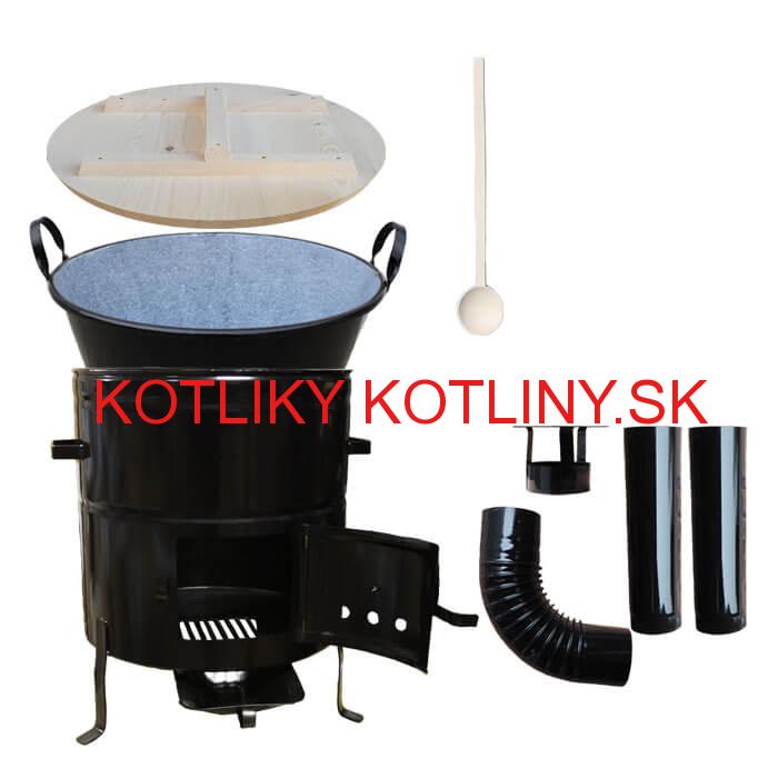 Smaltovaný kotol 100 L na zabíjačku s kovovou kotlinou 60 cm CLASSIC + vareška