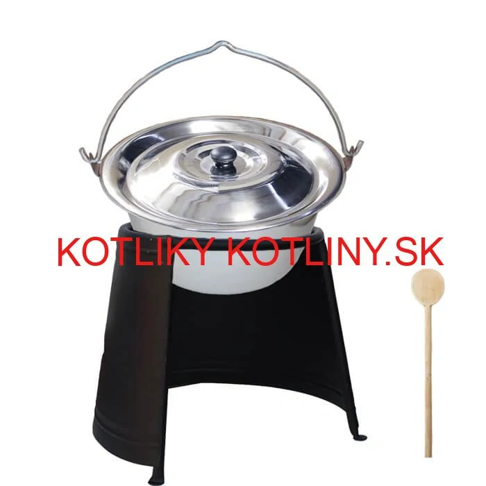 Nerezový kotlík 14 L (0,8 mm) + pokrievka + chránič plameňa