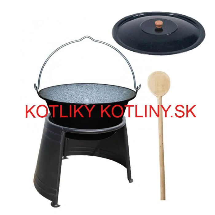 Smaltovaný kotlík 10 L (1,2 mm) + pokrievka + chránič plameňa