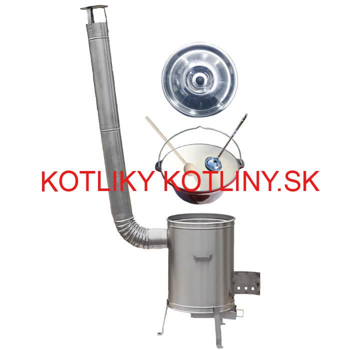 Liatinový kotlík so smaltovanou úpravou 10,8 L + Nerezová kotlina 33 LUX