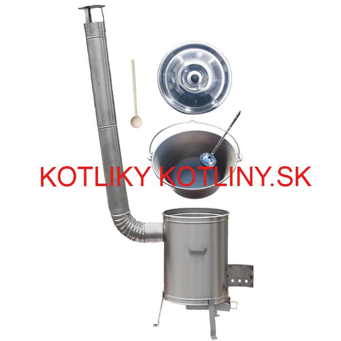 Liatinový kotlík bez povrchovej úpravy 10,8 L + Nerezová kotlina 33 LUX