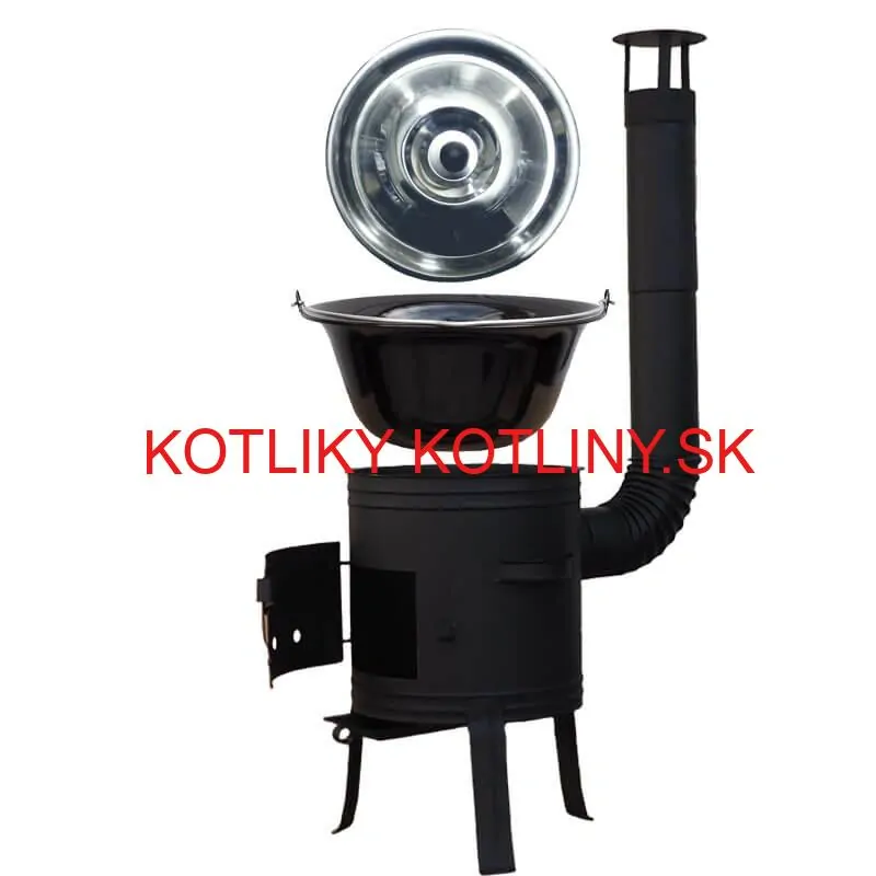 Smaltovaný kotlík 11 L BLACK + nerezová poklice INOX + žáruvzdorná kotlina 33 cm Plus 700