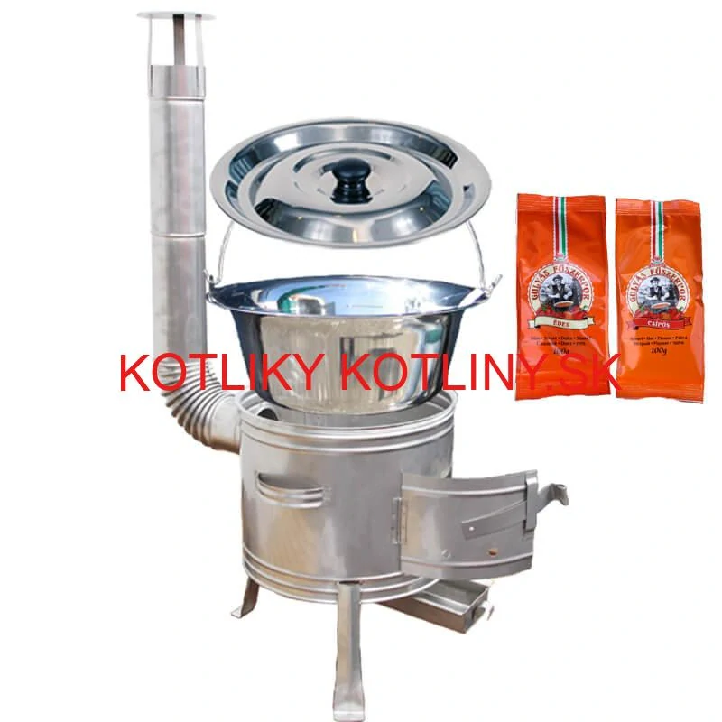 Nerezový kotlík 22 L (0,8 mm) INOX + Nerezová kotlina 42 INOX + paprikové korenie na guláš - MIX 100 g