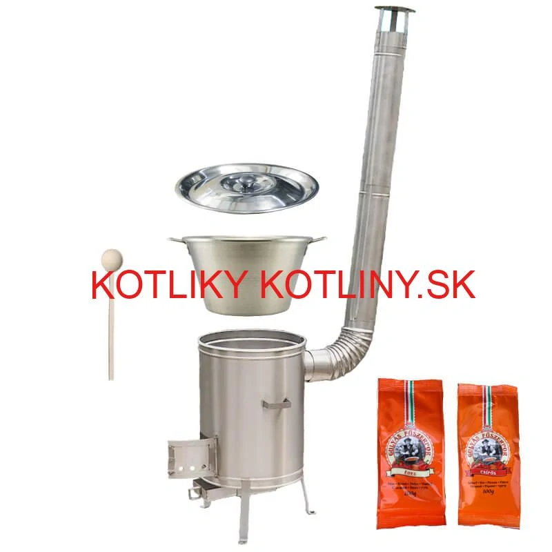 Nerezový kotol 40 L + nerezová kotlina 45 cm LUX + paprikové korenie na guláš