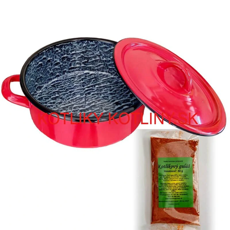 Smaltovaný kastról s pokrievkou COMBI 5 l + korenie na kotlíkový guláš 50 g