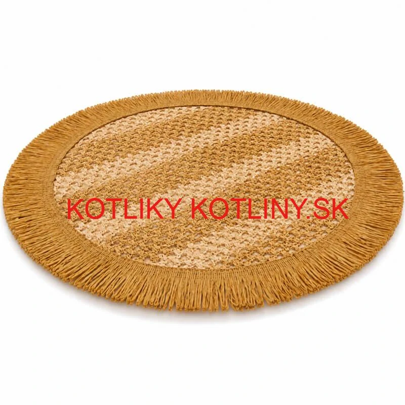 Okrúhla prírodná podložka pod tanier so strapcami 37 cm