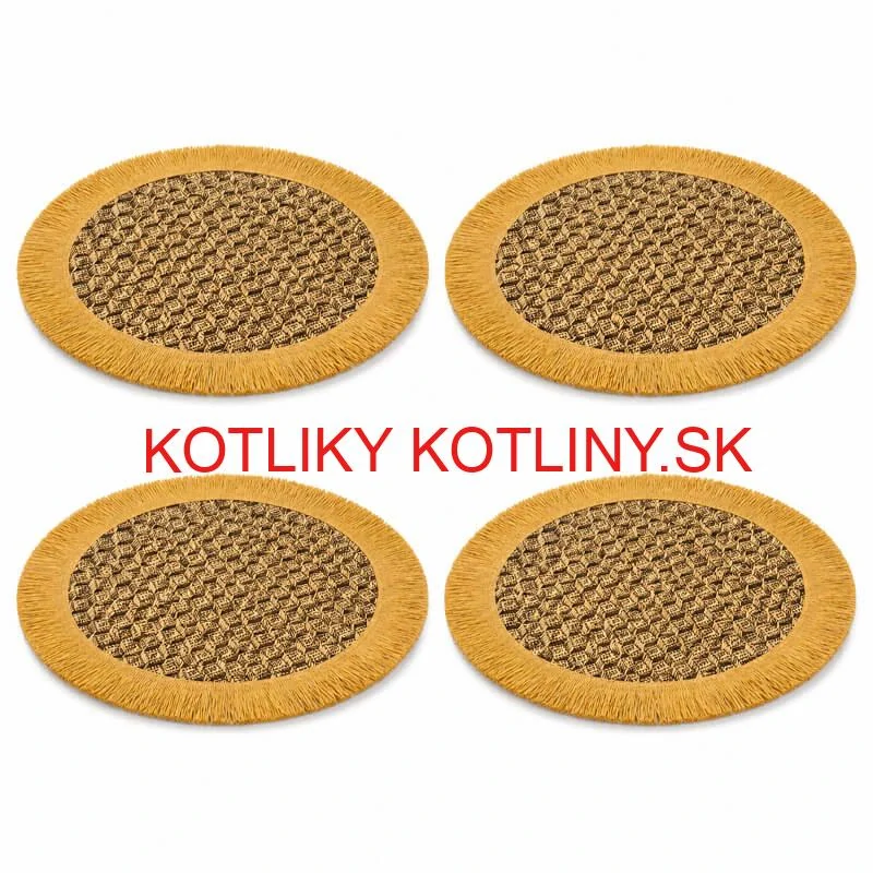 Prírodné podložky pod tanier so strapcami 37 cm, 4 ks