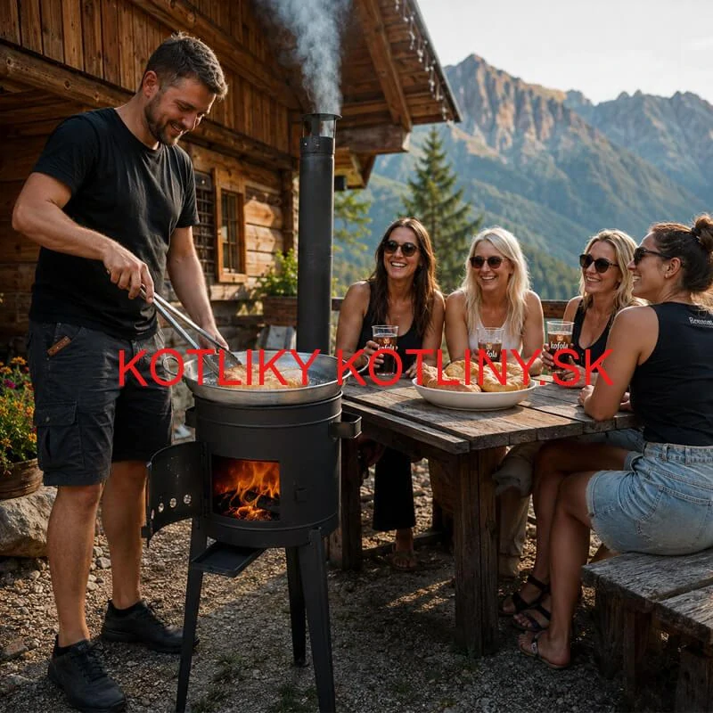 Súprava na vyprážanie maďarského langoša v prírode 36 cm s vysokou kotlinou