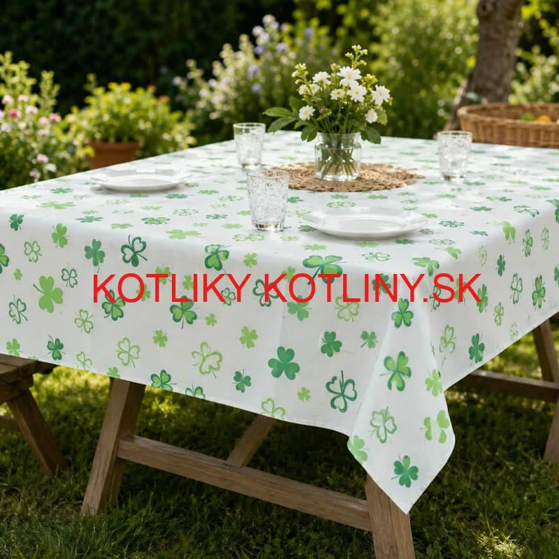 Umývateľný PEVA obrus Štvorlístky 137 × 183 cm