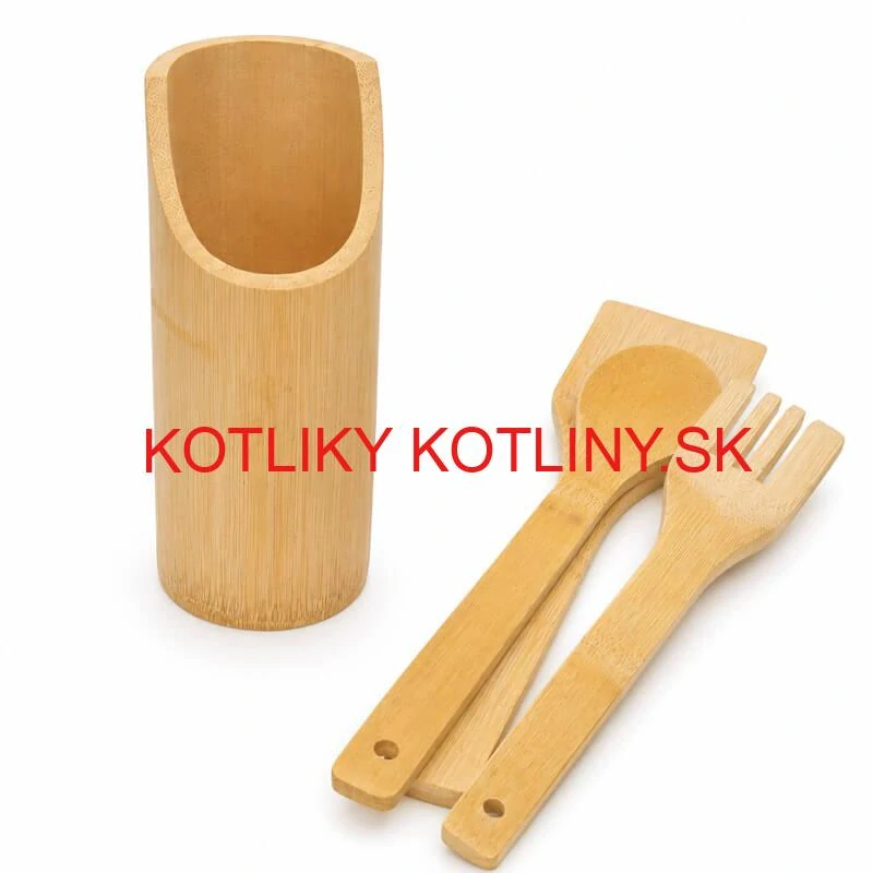 Drevená kuchynská súprava so stojanom – 5 dielov