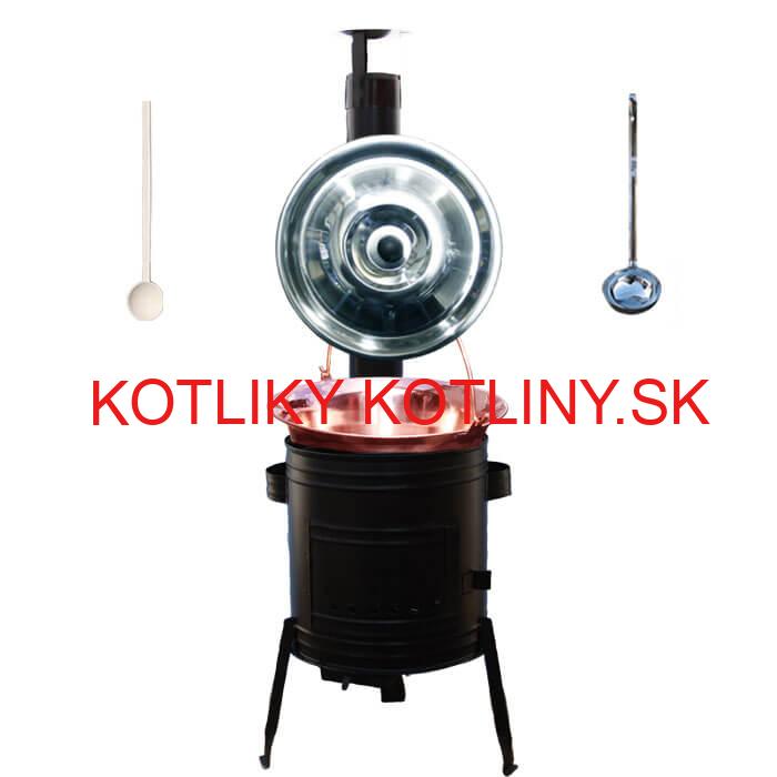 Medený kotlík 14 L (1,2 mm) + kovová kotlina 36 CLASSIC (KOV) + vareška a naberačka PARTY