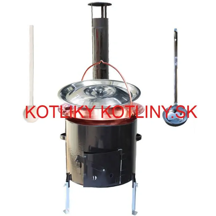 Medený kotlik 10 L (1,2 mm) + smaltovaná kotlina 31 cm + vareška a naberačka Easy party