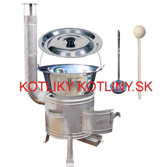 Antikorový kotlík 15 L (1,2 mm) + nerezová kotlina 36 cm + vareška a naberačka TOPLUX