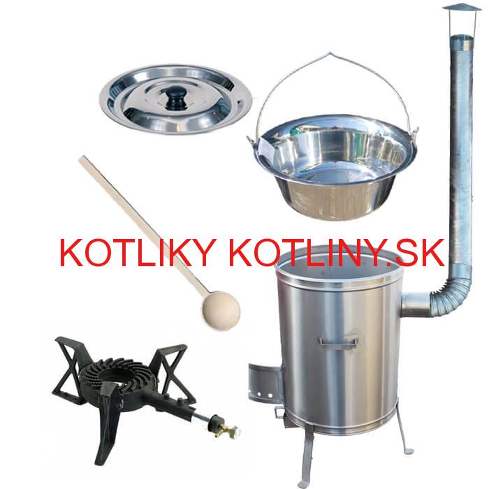 Nerezový kotlíkový set 42 LUX + antikorový kotlík 20 L (1,2 mm) + horák KEMPER