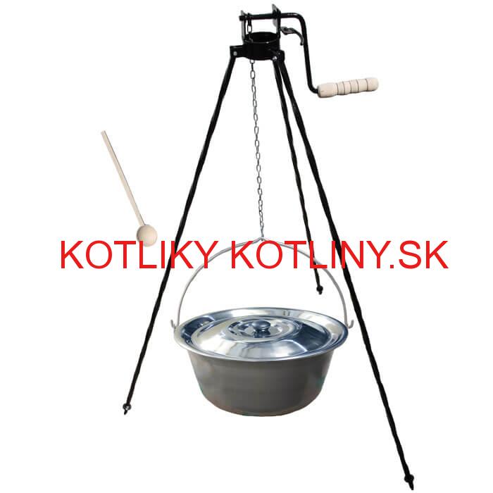 Nerezový kotlík 15 L (1,5 mm) + stojan s kladkou VAR