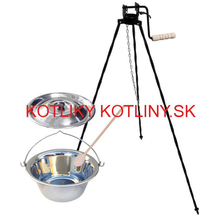 Antikorový kotlík 15 L (1,2 mm) + stojan s kladkou VAR