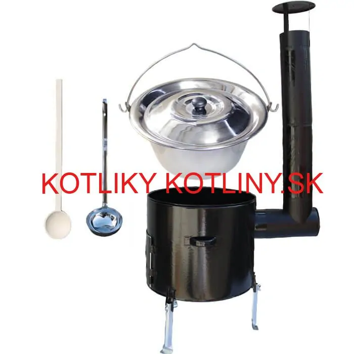 Antikorový kotlík 20 L (0,8 mm) + smaltovaná kotlina 42 cm + vareška a naberačka Easy party