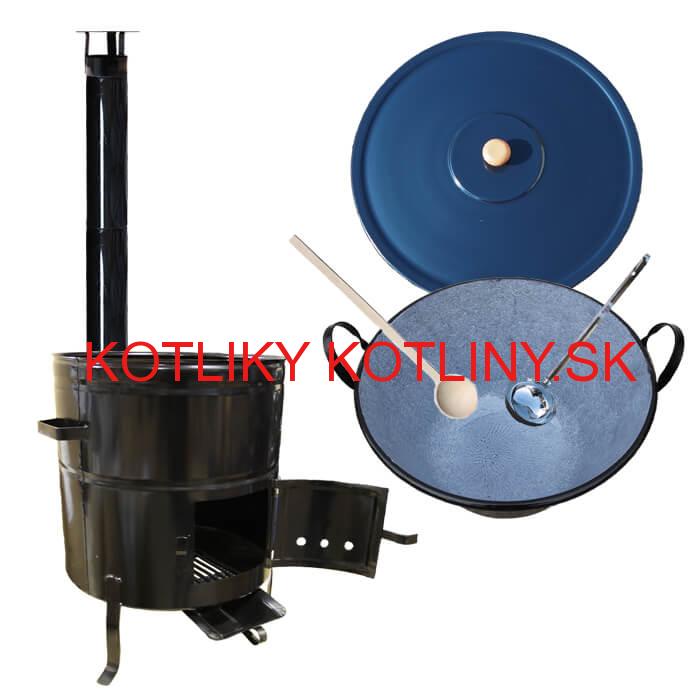 Smaltovaný kotol 80 L + kovová kotlina 58 cm BIG PARTY