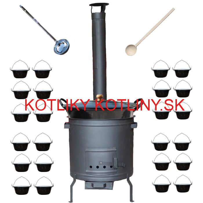 Smaltovaný kotol 80 L + servírovacie kotlíky (24 ks) PLUS 600