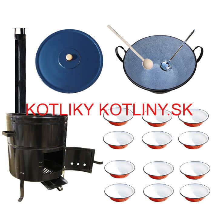 Smaltovaný kotol 80 L + smaltované taniere 12 ks BIG PARTY