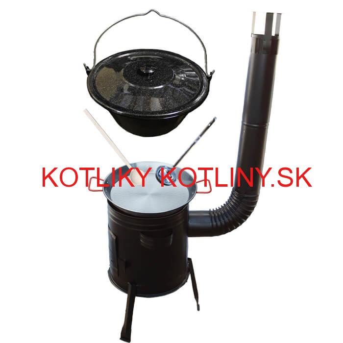 Paella oceľová panvica 42 cm so smaltovaným kotlíkom 16 L (1,2 mm) a kotlinou