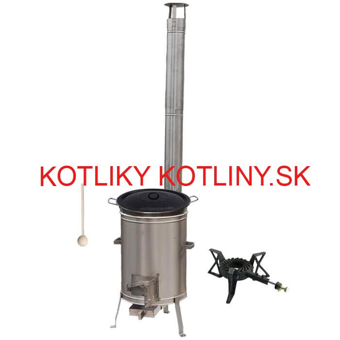 Nerezový kotol 40 L (1,2 mm) + nerezová kotlina 45 cm + horák LUX