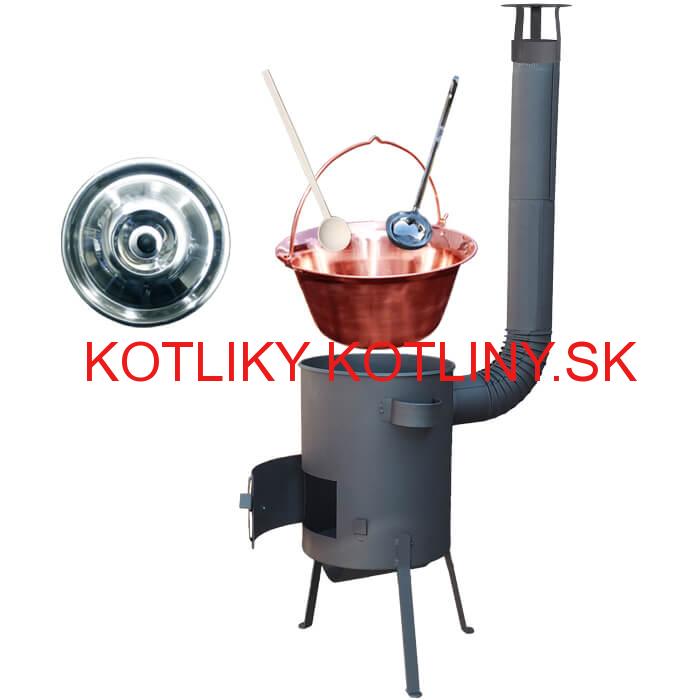 Medený kotlík 20 L (1,2 mm) + žiaruvzdorná kotlina 42 PLUS 600 4 MM