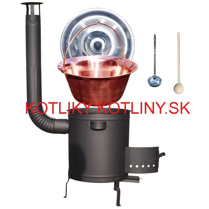 Medený kotlík 30 L (1,2 mm) + hrubostenná (1,5 mm) a žiaruvzdorná kotlina 45 PLUS 600
