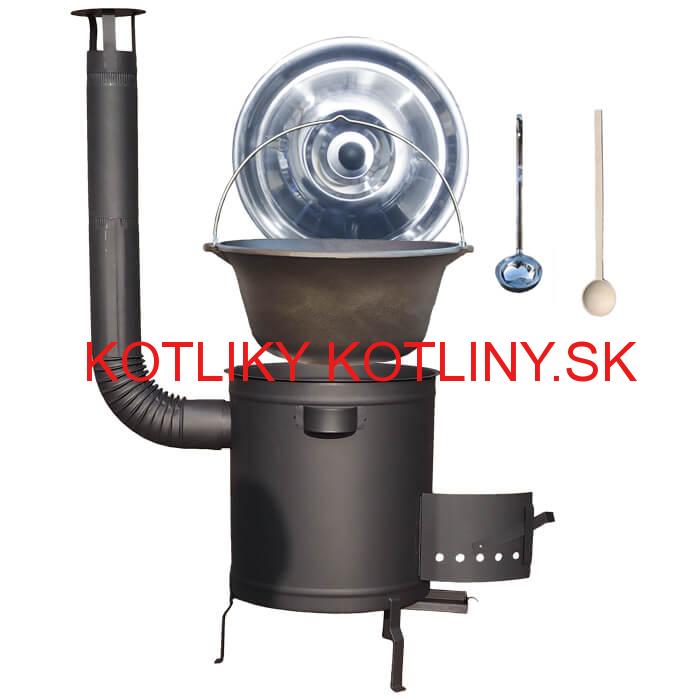 Liatinový kotlík 22 L + hrubostenná (1,5 mm) a žiaruvzdorná kotlina 45 PLUS 600