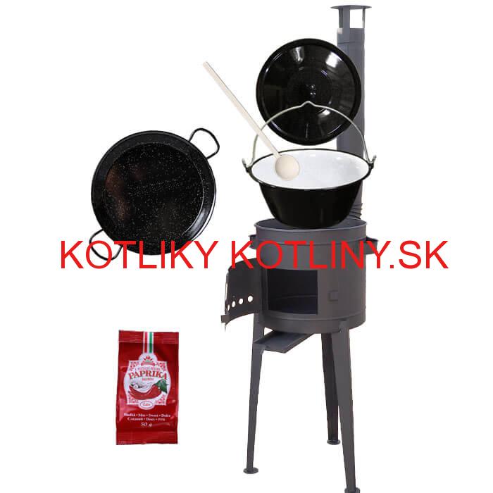 Smaltovaný kotlík 13 L + Paella smaltovaná panvica + vysoká žiaruvzdorná kotlina 36 cm PLUS 600
