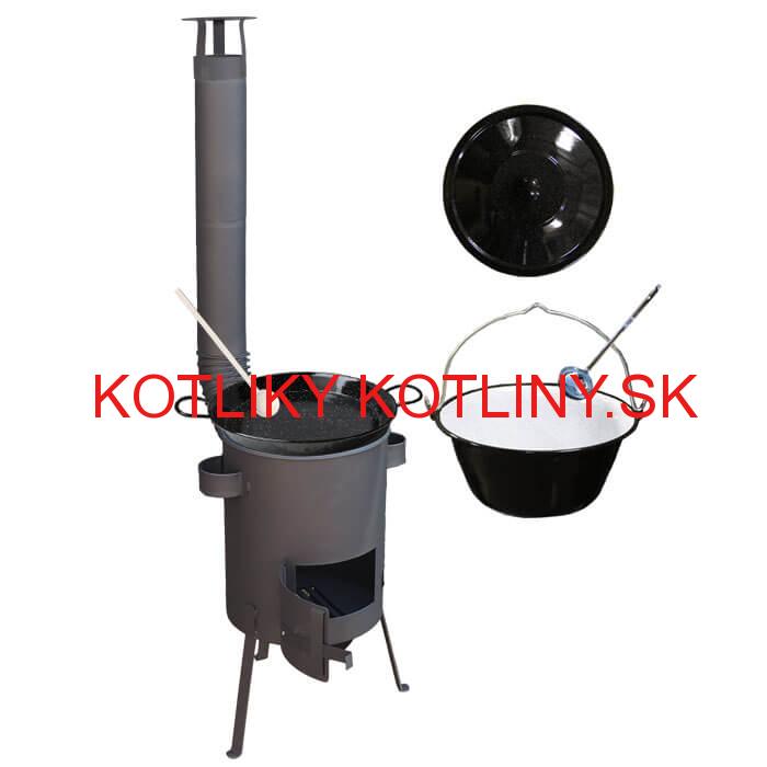 Smaltovaný kotlík 20 L + Paella smaltovaná panvica 46 cm + žiaruvzdorná kotlina 42 PLUS 600 4 MM