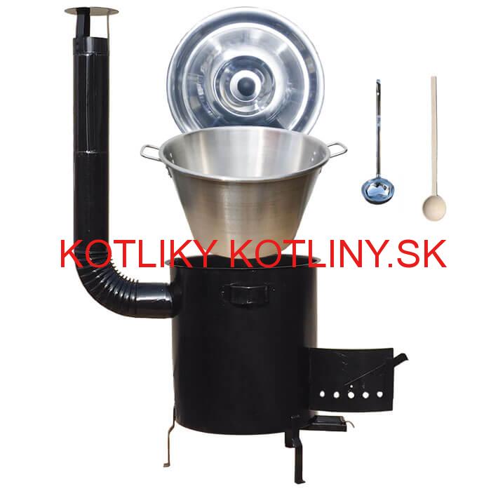 Nerezový kotol 40 L (1,2 mm) + hrubostenná (1,5 mm) kovová kotlina 45 STRONG