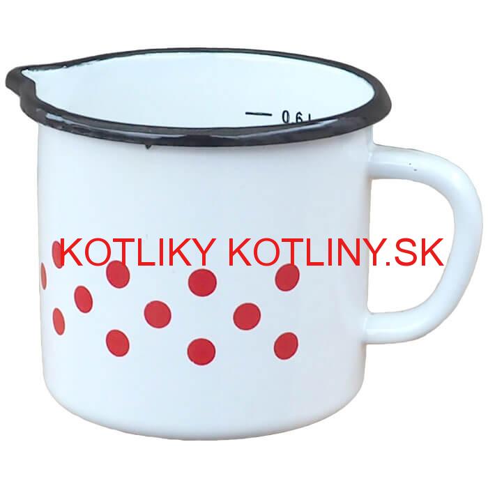 Smaltovaný hrnček s uškom 0,6 L - bodkovaný