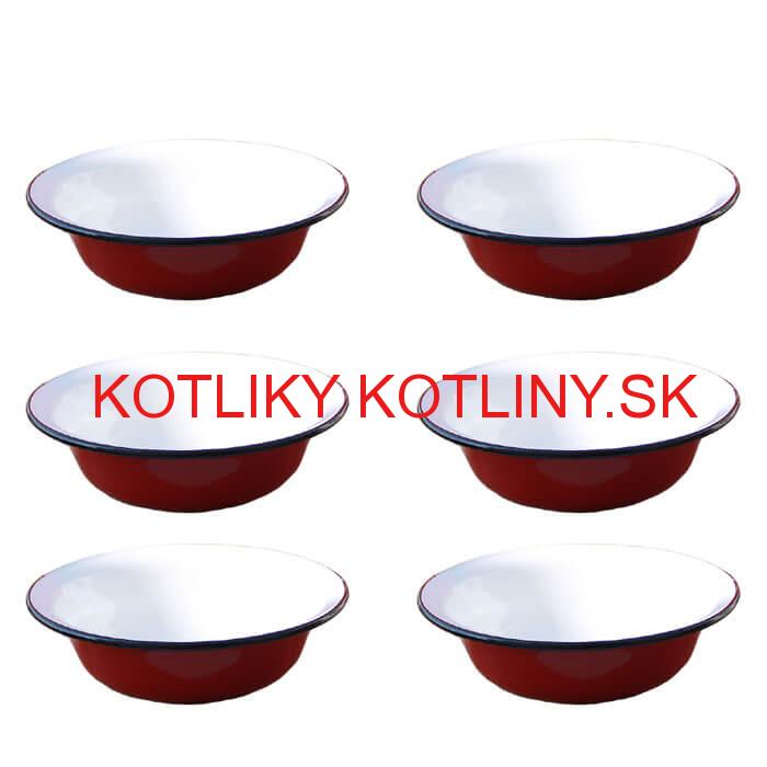 Súprava smaltovaných hlbokých tanierov 20 cm 6 ks
