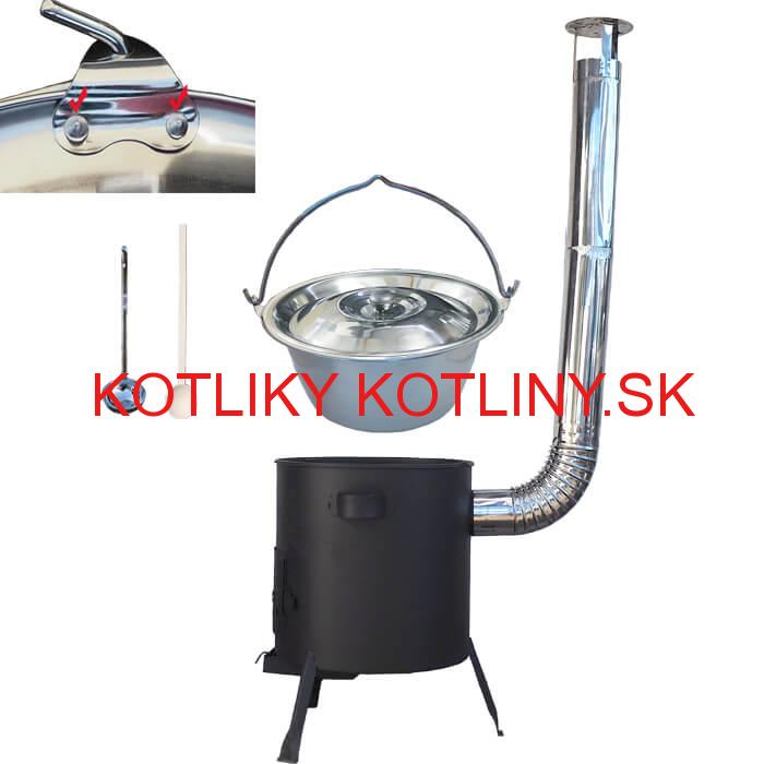 Antikorový kotlík 20 L (0,8 mm) zosilnený s nitmi + žiaruvzdorná kotlina (1 mm) 42 PLUS 600