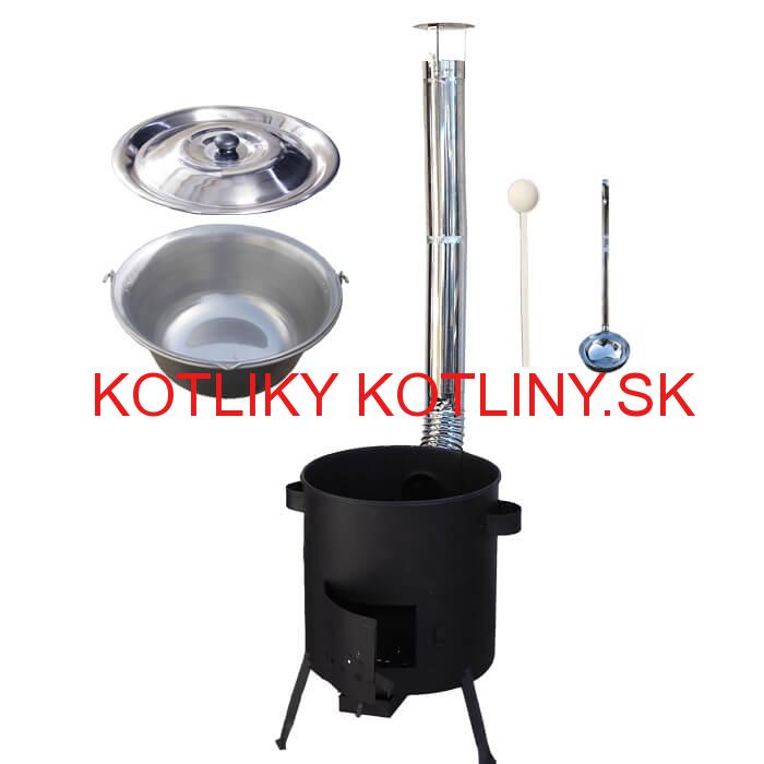 Železný kotlík 20 L (0,75 mm) + žiaruvzdorná kotlina (1 mm) 42 PLUS 600