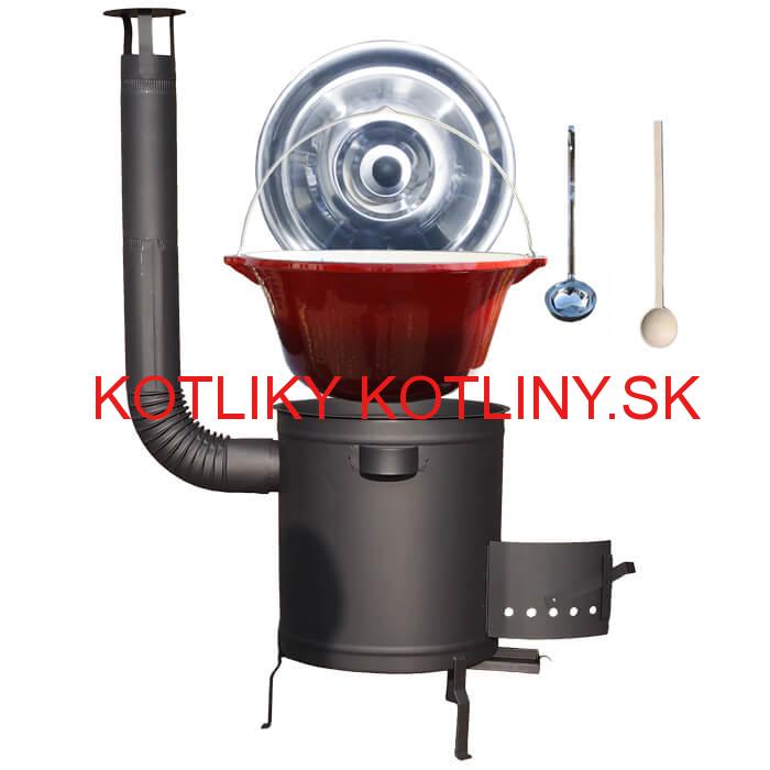 Liatinový kotlík 16 L + hrubostenná (1,5 mm) žiaruvzdorná kotlina 36 PLUS 600