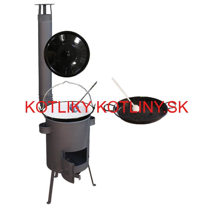Smaltovaný kotlík 13 L + Paella panvica 38 cm + žiaruvzdorná kotlina 36 PLUS 600 4 MM