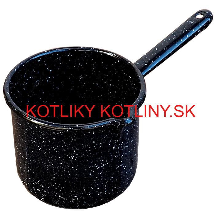 Smaltovaný hrnček s rúčkou 0,6 L – Čierny
