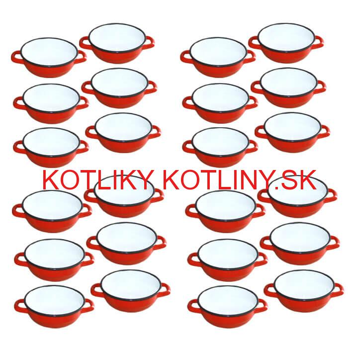 Súprava smaltovaných selských misiek 14 cm 24 ks