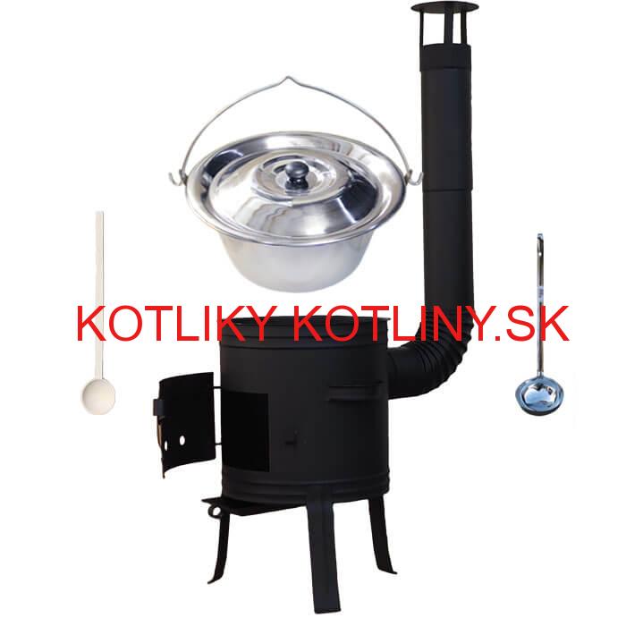 Nerezový kotlík 10 L (1,2 mm) INOX + žiaruvzdorná kotlina 33 cm PLUS 700