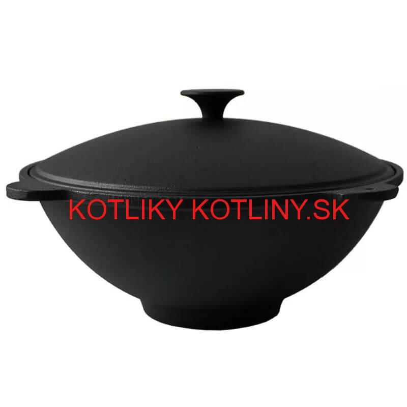 Liatinový wok s pokrievkou so 4 úchytmi 51 cm