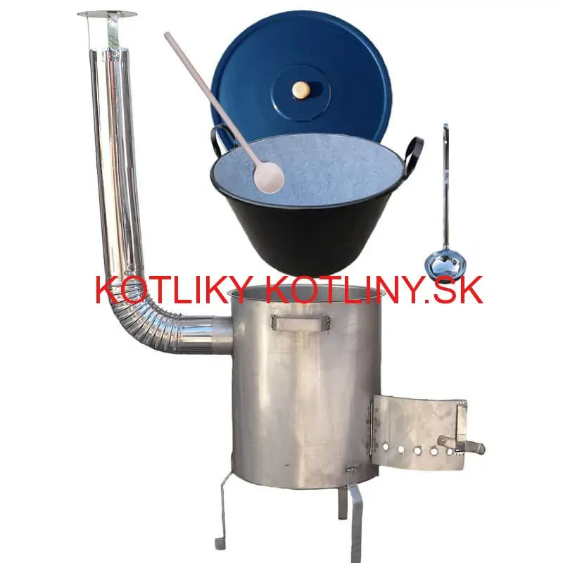 Zabíjačkový smaltovaný kotol 60 L + nerezová kotlina 1,5 mm 50 cm STRONG EXCLUSIVE